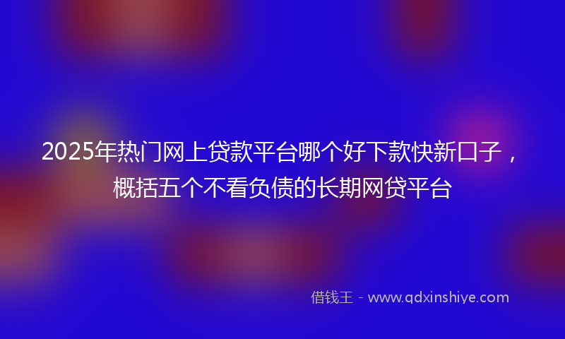 2025年热门网上贷款平台哪个好下款快新口子，概括五个不看负债的长期网贷平台