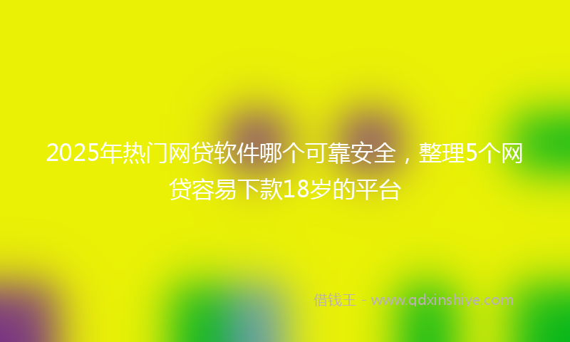 2025年热门网贷软件哪个可靠安全，整理5个网贷容易下款18岁的平台