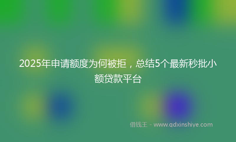 2025年申请额度为何被拒，总结5个最新秒批小额贷款平台