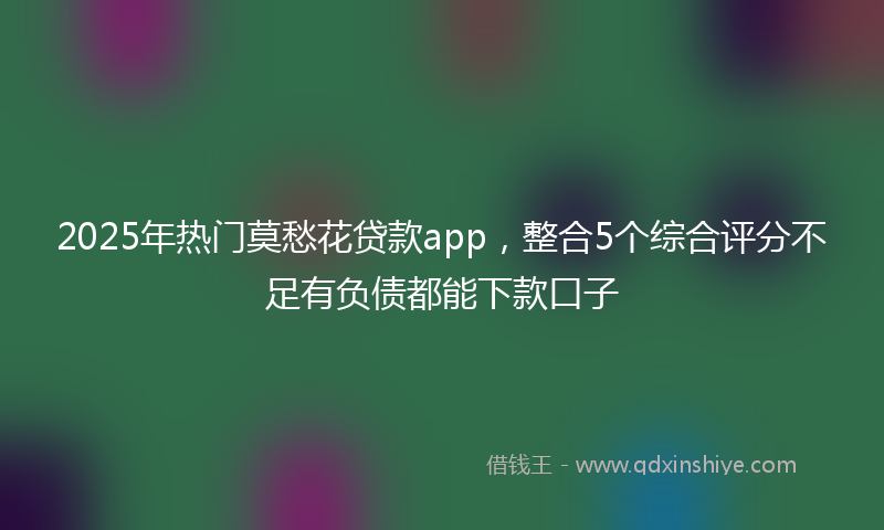 2025年热门莫愁花贷款app，整合5个综合评分不足有负债都能下款口子