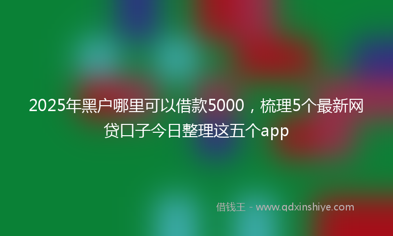 2025年黑户哪里可以借款5000，梳理5个最新网贷口子今日整理这五个app