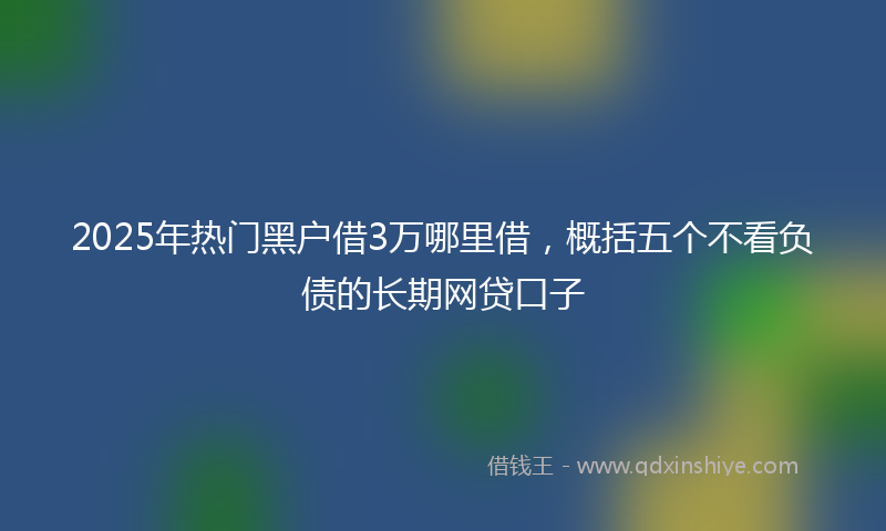 2025年热门黑户借3万哪里借，概括五个不看负债的长期网贷口子
