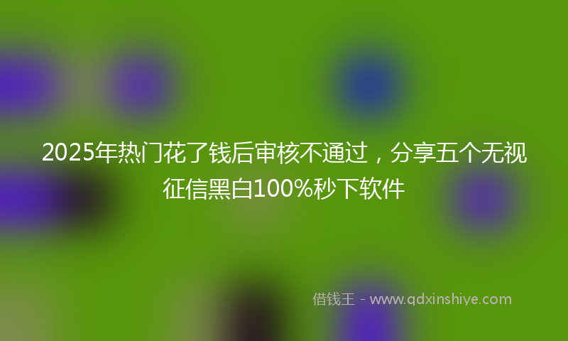 2025年热门花了钱后审核不通过，分享五个无视征信黑白100%秒下软件