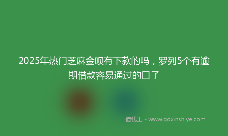 2025年热门芝麻金呗有下款的吗,罗列5个有逾期借款容易通过的口子