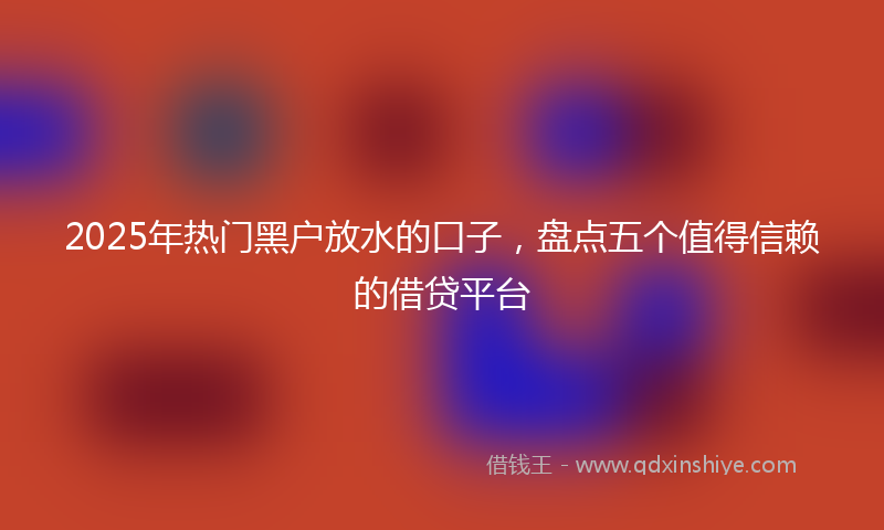 2025年热门黑户放水的口子，盘点五个值得信赖的借贷平台