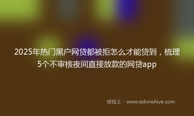 2025年热门黑户网贷都被拒怎么才能贷到，梳理5个不审核夜间直接放款的网贷app