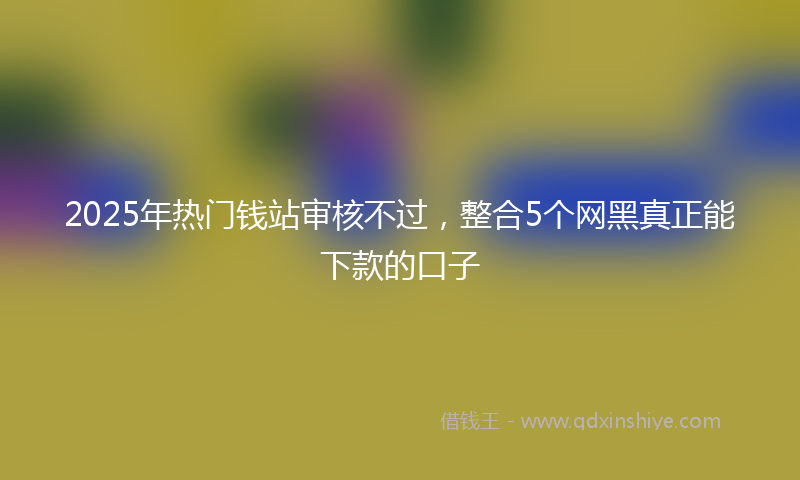 2025年热门钱站审核不过，整合5个网黑真正能下款的口子