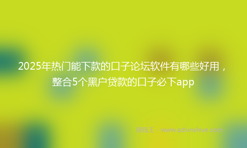 2025年热门能下款的口子论坛软件有哪些好用，整合5个黑户贷款的口子必下app