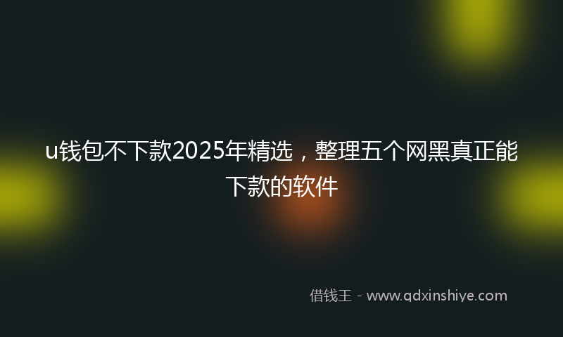 u钱包不下款2025年精选，整理五个网黑真正能下款的软件