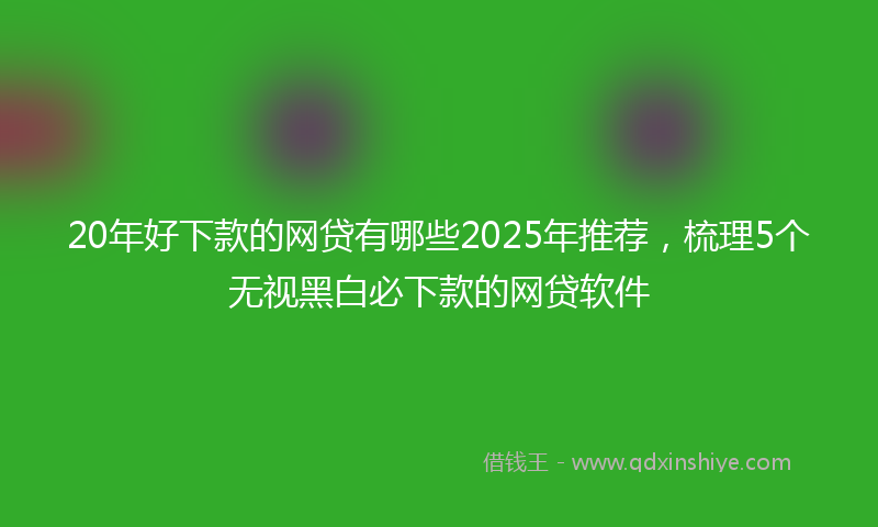20年好下款的网贷有哪些2025年推荐，梳理5个无视黑白必下款的网贷软件
