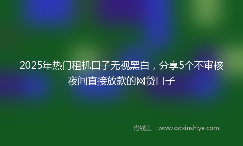 2025年热门租机口子无视黑白，分享5个不审核夜间直接放款的网贷口子