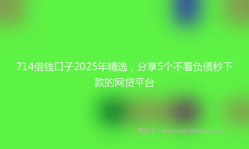 714借钱口子2025年精选，分享5个不看负债秒下款的网贷平台