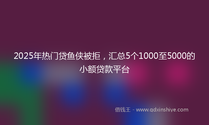 2025年热门贷鱼侠被拒，汇总5个1000至5000的小额贷款平台
