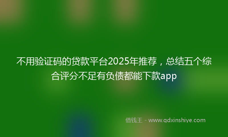 不用验证码的贷款平台2025年推荐，总结五个综合评分不足有负债都能下款app