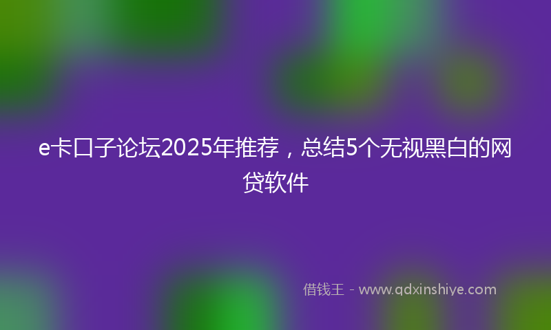 e卡口子论坛2025年推荐，总结5个无视黑白的网贷软件