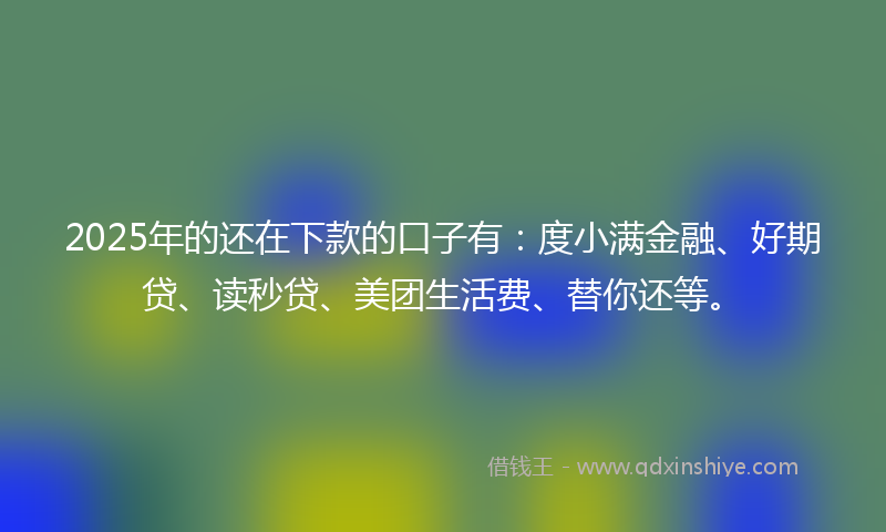 2025年的还在下款的口子有：度小满金融、好期贷、读秒贷、美团生活费、替你还等。