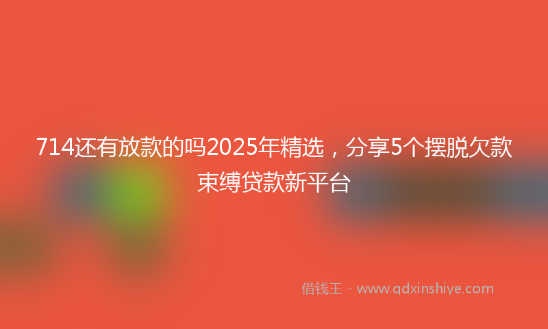 714还有放款的吗2025年精选，分享5个摆脱欠款束缚贷款新平台