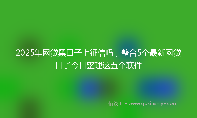2025年网贷黑口子上征信吗，整合5个最新网贷口子今日整理这五个软件