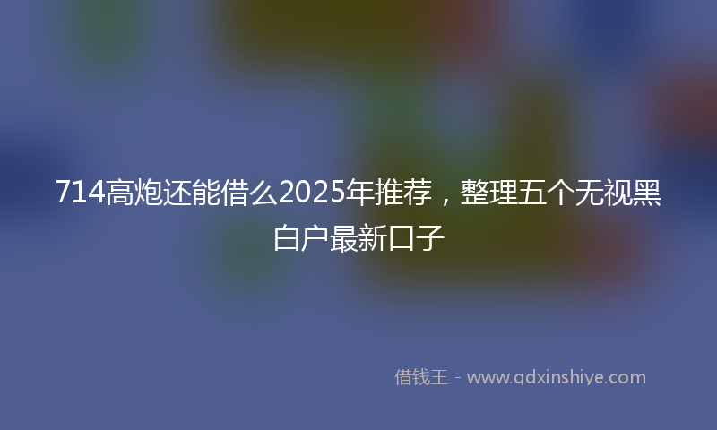 714高炮还能借么2025年推荐，整理五个无视黑白户最新口子