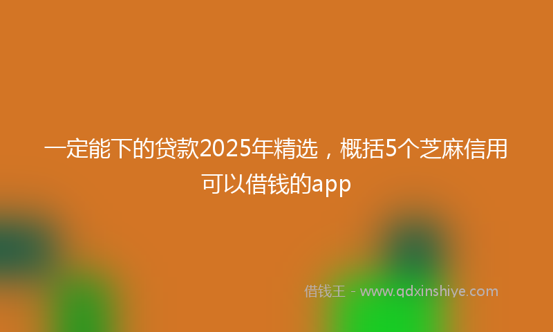 一定能下的贷款2025年精选，概括5个芝麻信用可以借钱的app