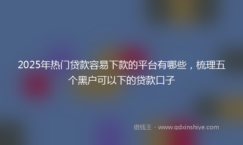 2025年热门贷款容易下款的平台有哪些，梳理五个黑户可以下的贷款口子