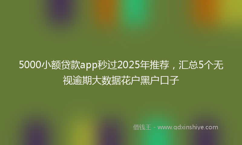 5000小额贷款app秒过2025年推荐，汇总5个无视逾期大数据花户黑户口子