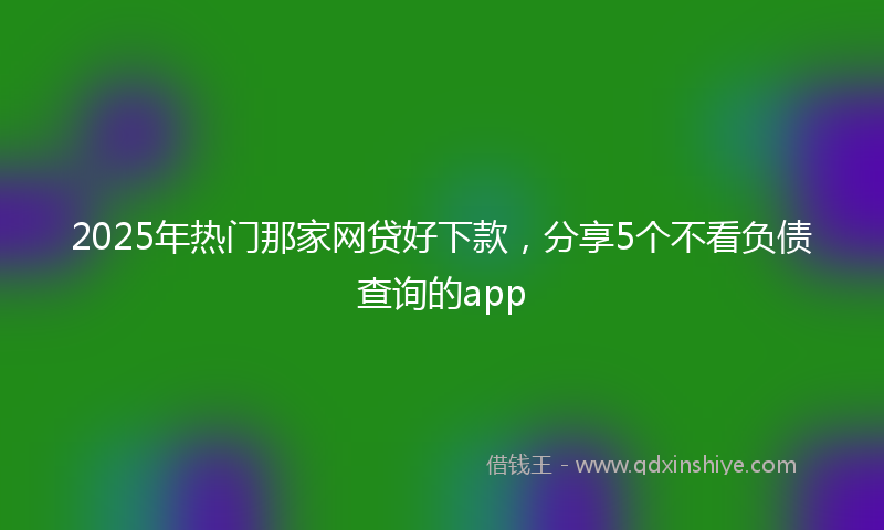 2025年热门那家网贷好下款，分享5个不看负债查询的app