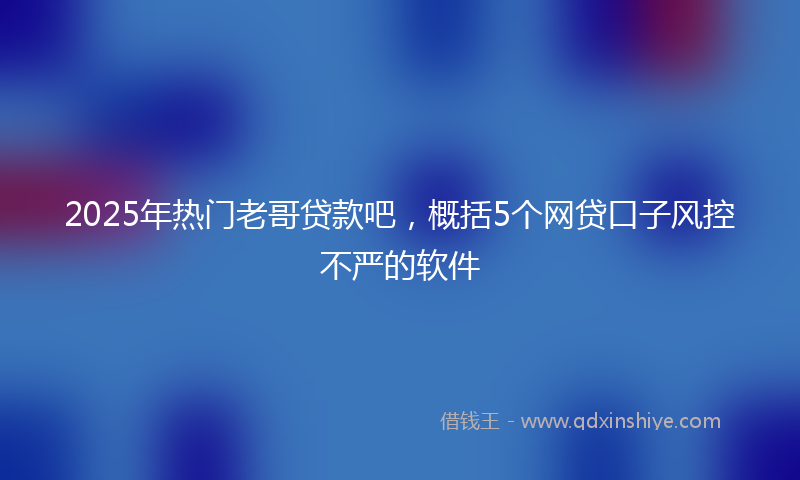 2025年热门老哥贷款吧，概括5个网贷口子风控不严的软件