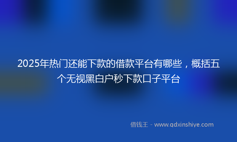 2025年热门还能下款的借款平台有哪些，概括五个无视黑白户秒下款口子平台