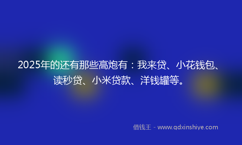 2025年的还有那些高炮有：我来贷、小花钱包、读秒贷、小米贷款、洋钱罐等。