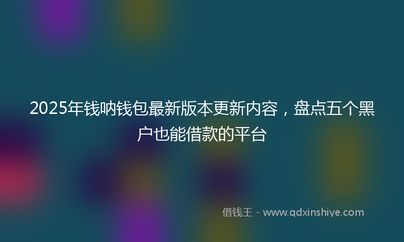 2025年钱呐钱包最新版本更新内容，盘点五个黑户也能借款的平台