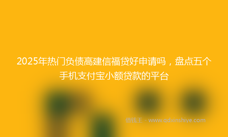 2025年热门负债高建信福贷好申请吗，盘点五个手机支付宝小额贷款的平台