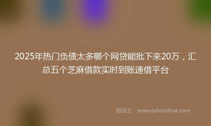 2025年热门负债太多哪个网贷能批下来20万，汇总五个芝麻借款实时到账速借平台