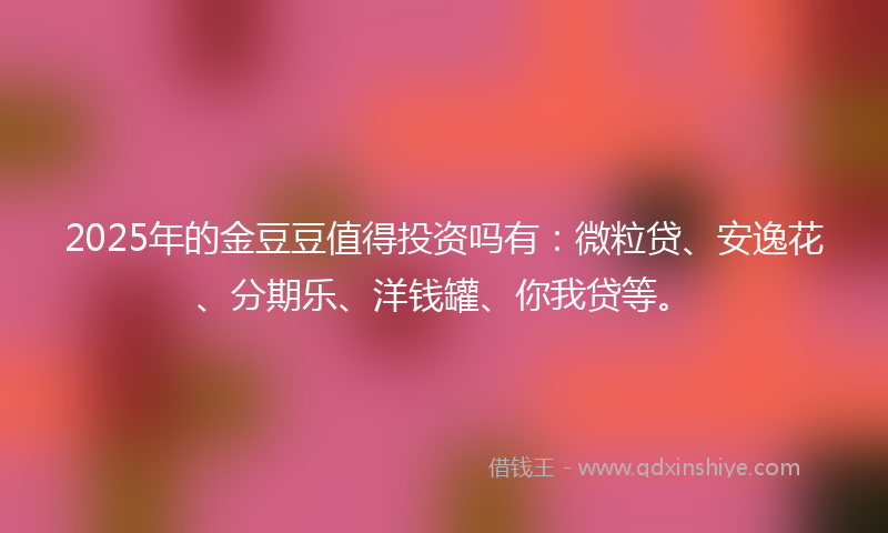 2025年的金豆豆值得投资吗有：微粒贷、安逸花、分期乐、洋钱罐、你我贷等。