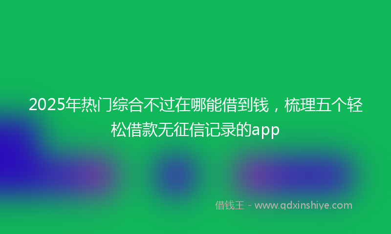 2025年热门综合不过在哪能借到钱，梳理五个轻松借款无征信记录的app