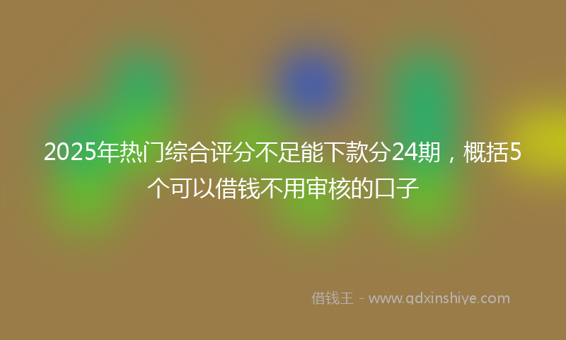2025年热门综合评分不足能下款分24期，概括5个可以借钱不用审核的口子