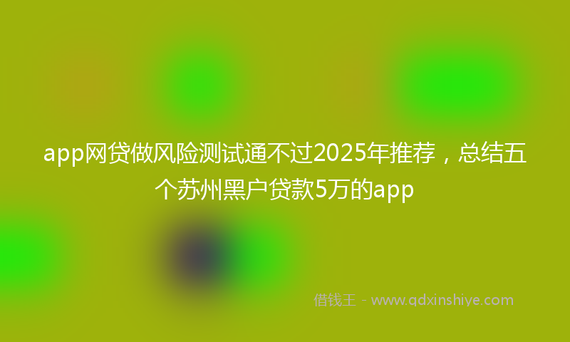 app网贷做风险测试通不过2025年推荐，总结五个苏州黑户贷款5万的app