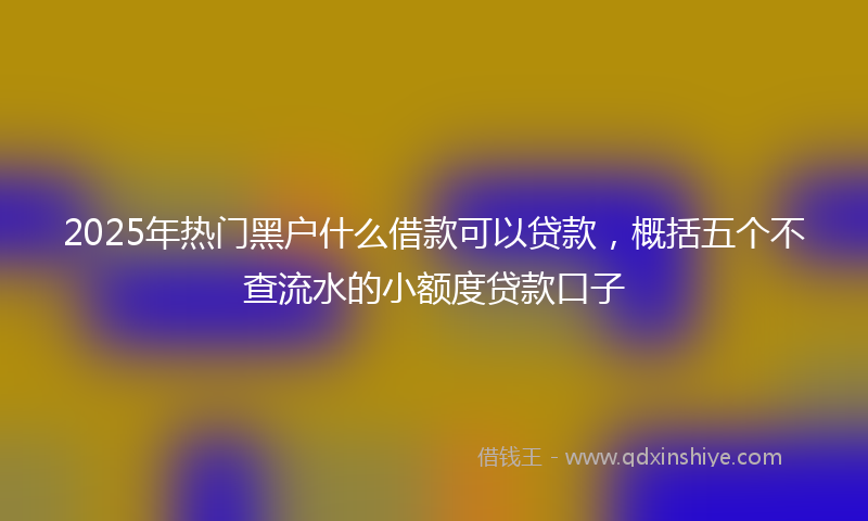 2025年热门黑户什么借款可以贷款，概括五个不查流水的小额度贷款口子