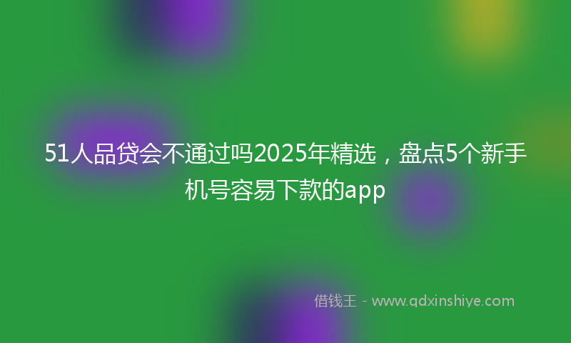 51人品贷会不通过吗2025年精选，盘点5个新手机号容易下款的app