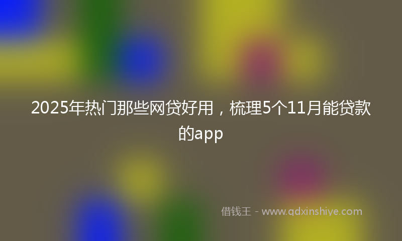 2025年热门那些网贷好用，梳理5个11月能贷款的app