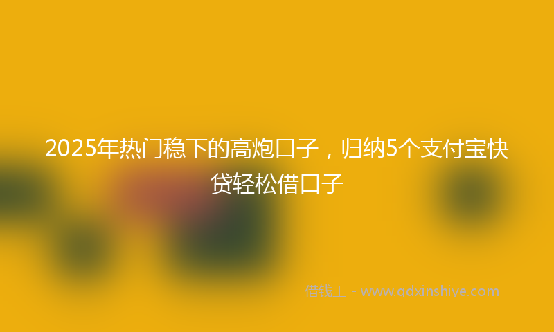 2025年热门稳下的高炮口子，归纳5个支付宝快贷轻松借口子