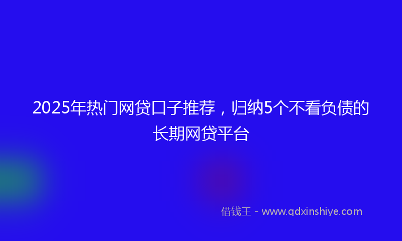 2025年热门网贷口子推荐，归纳5个不看负债的长期网贷平台