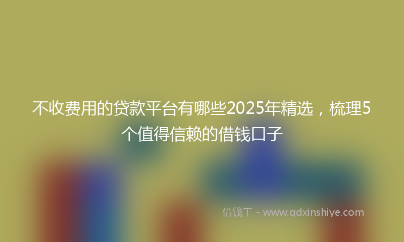 不收费用的贷款平台有哪些2025年精选，梳理5个值得信赖的借钱口子