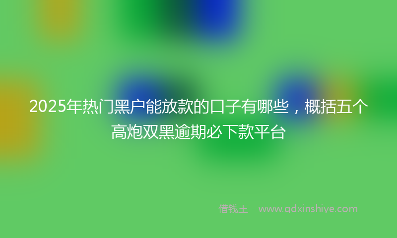 2025年热门黑户能放款的口子有哪些，概括五个高炮双黑逾期必下款平台