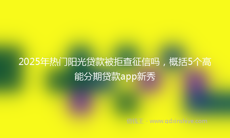 2025年热门阳光贷款被拒查征信吗，概括5个高能分期贷款app新秀