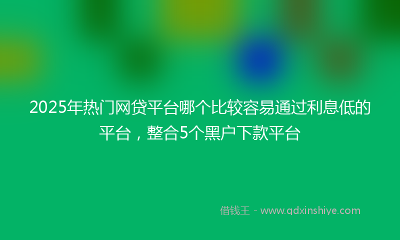 2025年热门网贷平台哪个比较容易通过利息低的平台，整合5个黑户下款平台