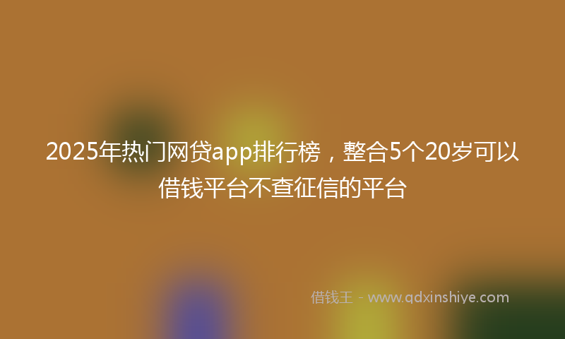 2025年热门网贷app排行榜，整合5个20岁可以借钱平台不查征信的平台