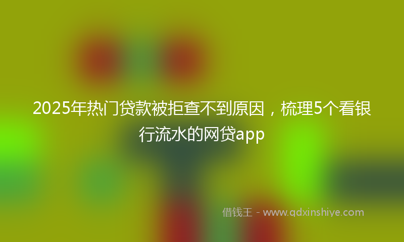 2025年热门贷款被拒查不到原因，梳理5个看银行流水的网贷app