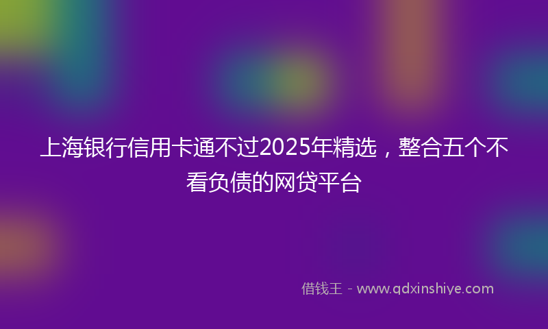 上海银行信用卡通不过2025年精选，整合五个不看负债的网贷平台