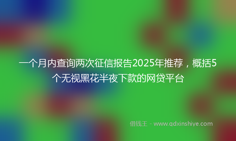 一个月内查询两次征信报告2025年推荐，概括5个无视黑花半夜下款的网贷平台